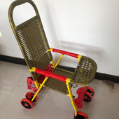 bamboo imitation rattan Baby stroller four baby strol