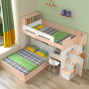 1.5米组合上下床儿童床带书桌衣柜双层床子母床成人高低床