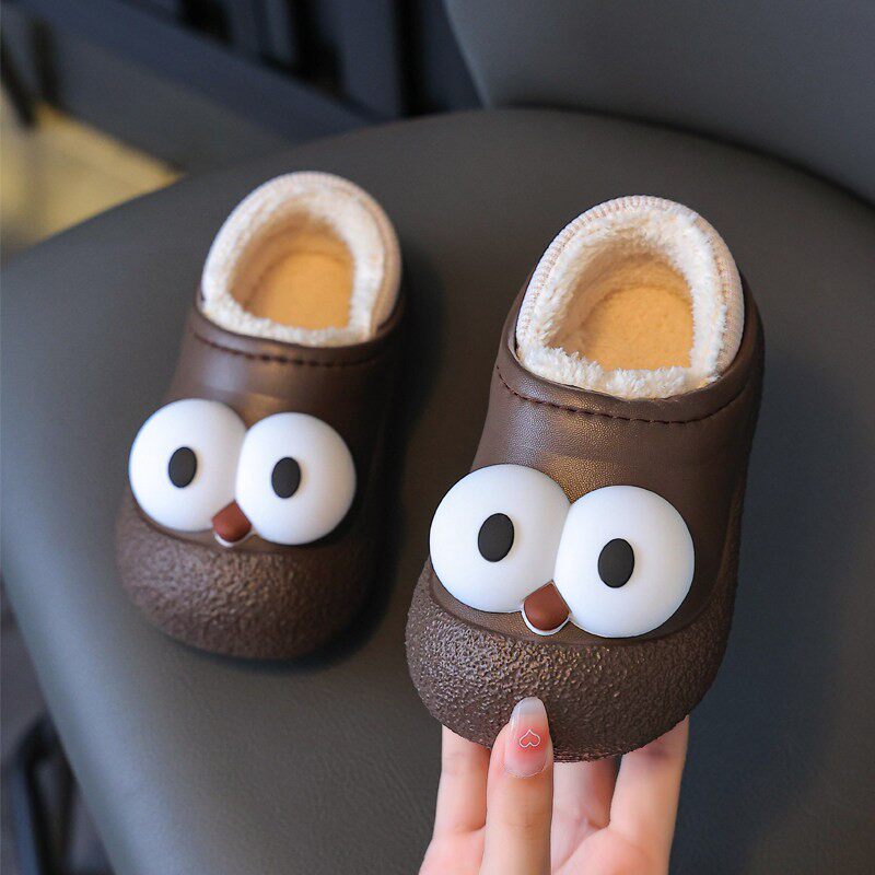 冬季包根棉鞋宝宝拖鞋秋冬儿童男女童加绒加厚可拆卸脚套防水防滑