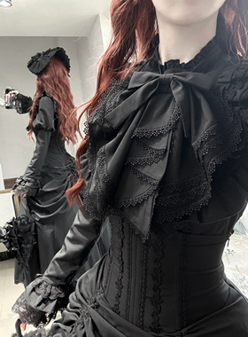 【现货秒发】初代魔女原创暗黑哥特Lolita重工三层口水巾现货