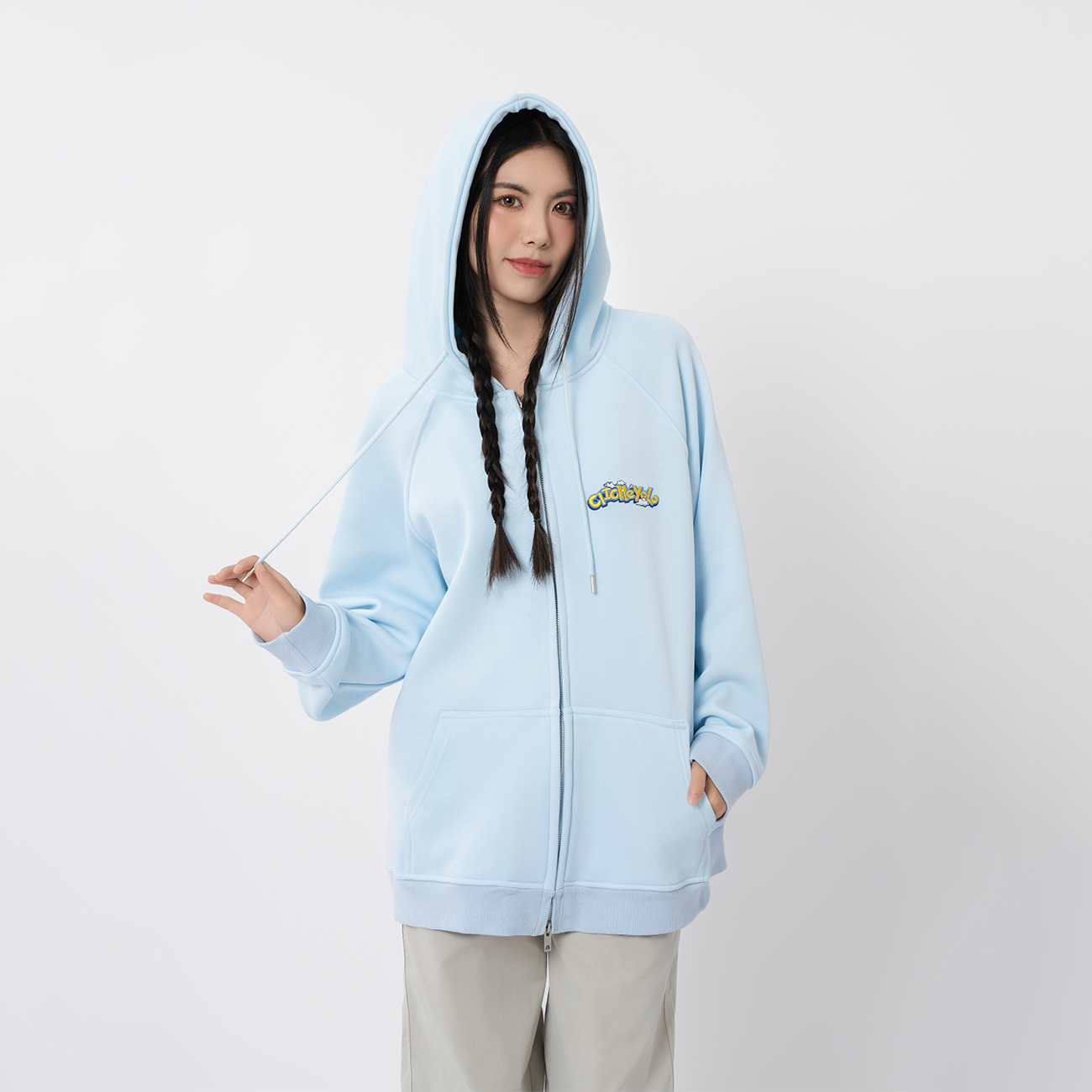 曾小贤加绒加磅拉链卫衣外套女潮牌大帽子开衫帽衫男美式复古休闲