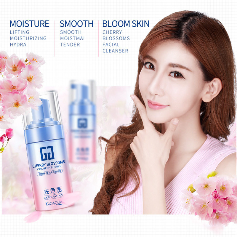 BIOAQUA cherry blossoms Exfoliator Cleansing foam Replenish water nourish Facial Cleanser Moisture clean Oil control Cleanserin the Skin Care/Body/Essential oils , Cleansing  category - from Buy2taobao.com to provide professional Taobao agent buy service