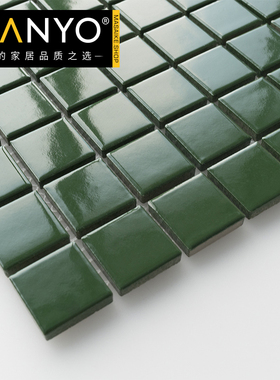 墨绿色小颗粒陶瓷釉面马赛克浴室卧室飘窗墙面地砖低吸水率瓷质砖
