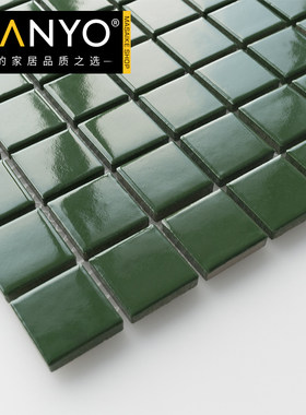 墨绿色小颗粒马赛克飘窗瓷质砖