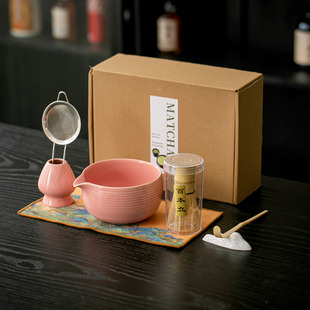 点茶套装打抹茶工具礼盒装抹茶四件套中式复古茶道仿宋禅意陶瓷