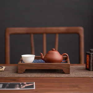 中式胡桃木方形向阳花茶盘家用复古手工功夫茶具干泡泡茶台茶道