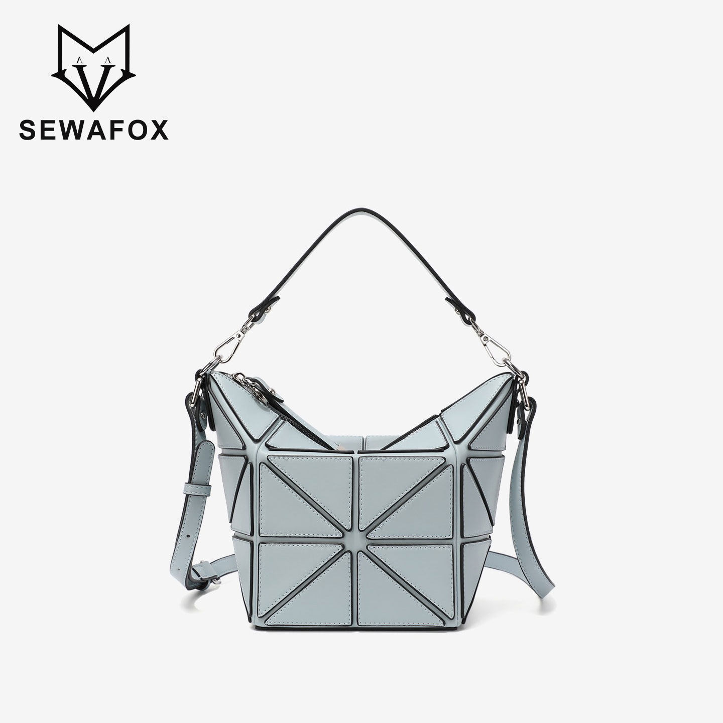 几何拼接水桶包包2025新款小众设计单肩斜挎包高级感质感通勤女包