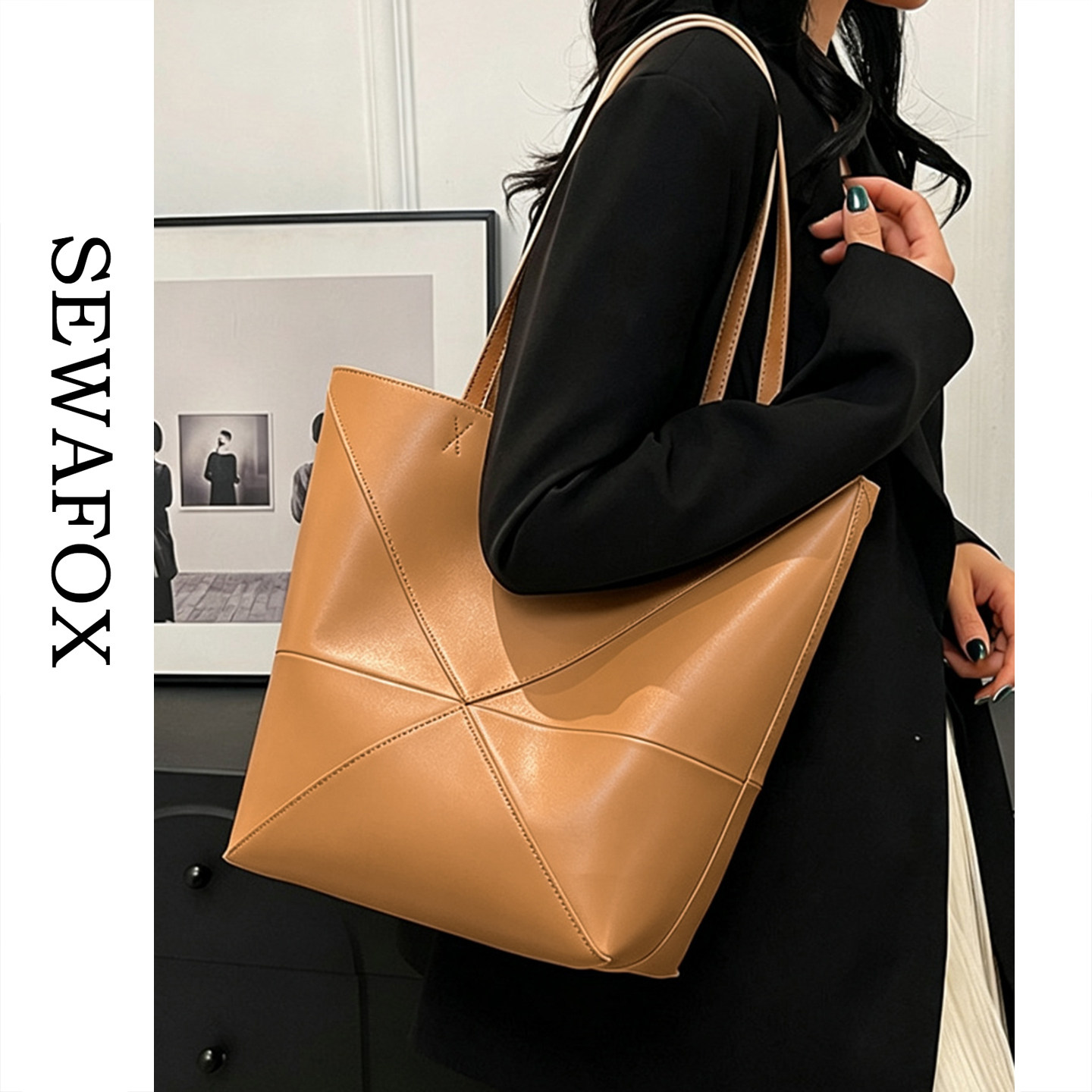 SEWAFOX真皮几何包2026秋季新款