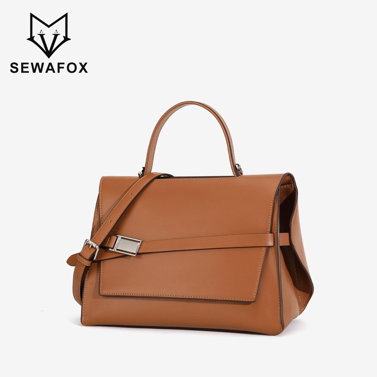 通勤手提包大容量简约职业高级感女包包真皮单肩斜挎包公文包大包