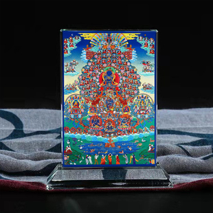 萨迦派皈依境佛画像水晶摆件桌面工艺品摆台摆设家居装饰创意定制