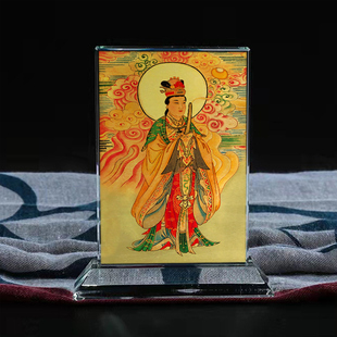 定制太阴星君月神高清画像水晶玻璃家居摆件玄关供奉摆台