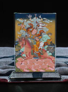 古藏族英雄格萨尔王觉如水晶摆件
