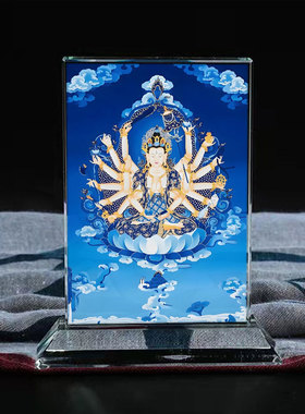 准提菩萨七俱胝佛母画像水晶摆件