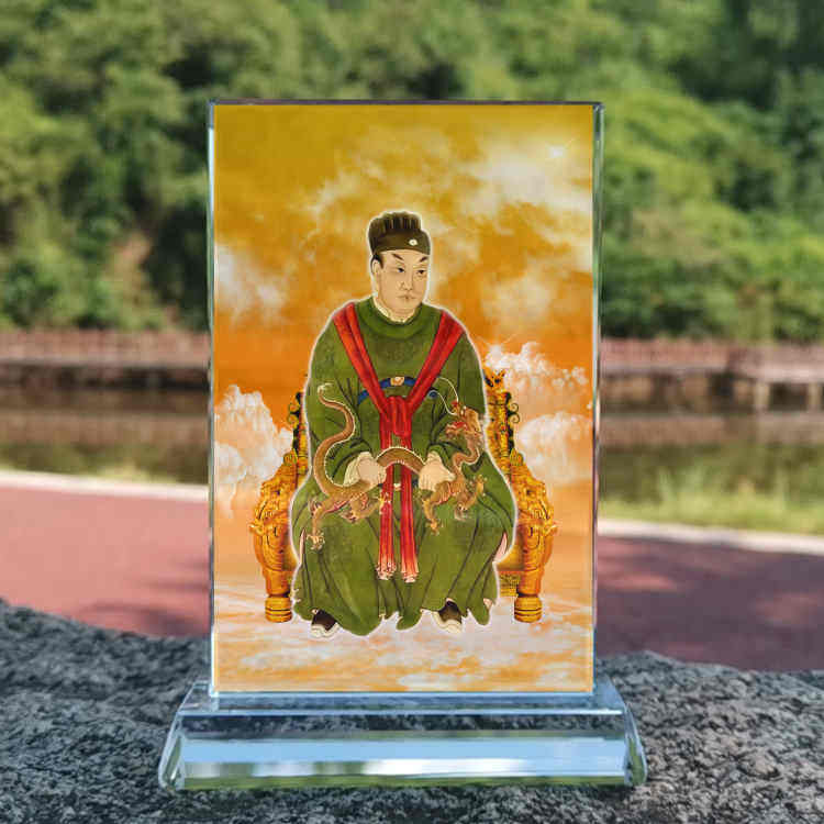 定制戊辰年赵达大将军画像水晶摆件桌面装饰摆台摆设家居创意桌面