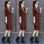 Áo gió nữ dài 2019 mùa thu mới Hàn Quốc thời trang hoang dã mỏng manh nữ tính khí áo len cao lạnh - Trench Coat