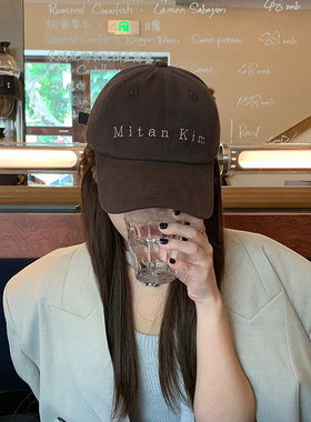 2025新款高级灰色棒球帽子女四季简约百搭ins鸭舌帽男大头围百搭