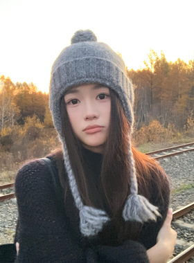 百搭羊毛混纺针织帽子女护耳保暖雷锋帽骑行防风毛线帽包头帽子男