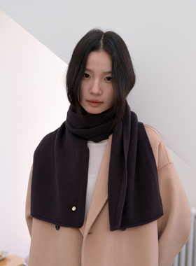 2025冬季新款细腻100%绵羊毛围巾女冬季深灰色短款保暖针织小围脖
