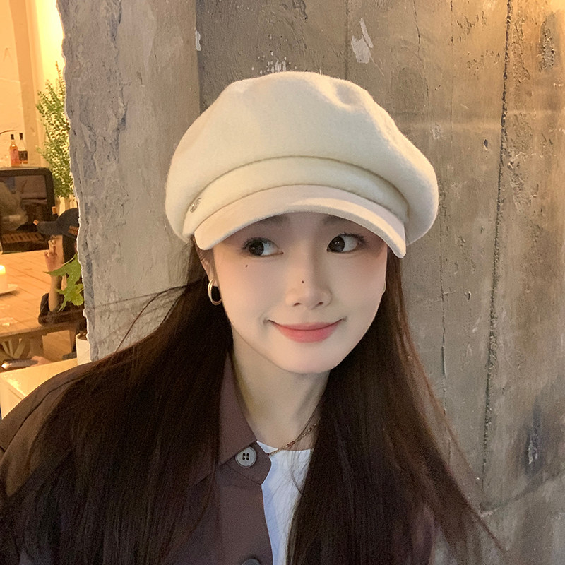 韩版羊毛报童帽女秋冬英伦贝雷帽