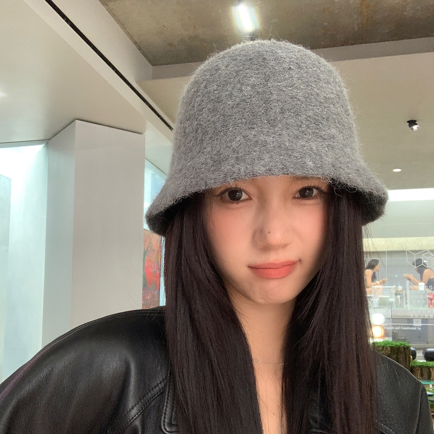 质感羊驼毛混纺水桶渔夫帽女秋冬