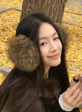 欧阳娜娜同款毛毛耳罩女冬季加厚保暖耳包大号耳机式耳捂子男耳暖