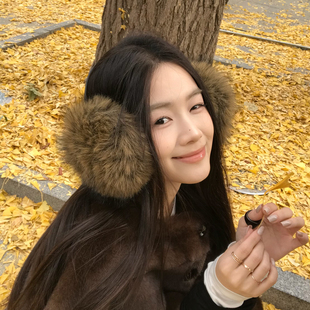 欧阳娜娜同款毛毛耳罩女冬季加厚保暖耳包大号耳机式耳捂子男耳暖