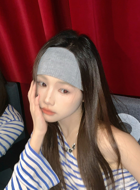 bella风灰色弹力发带女时尚运动吸汗针织发箍韩版宽版头巾显脸小