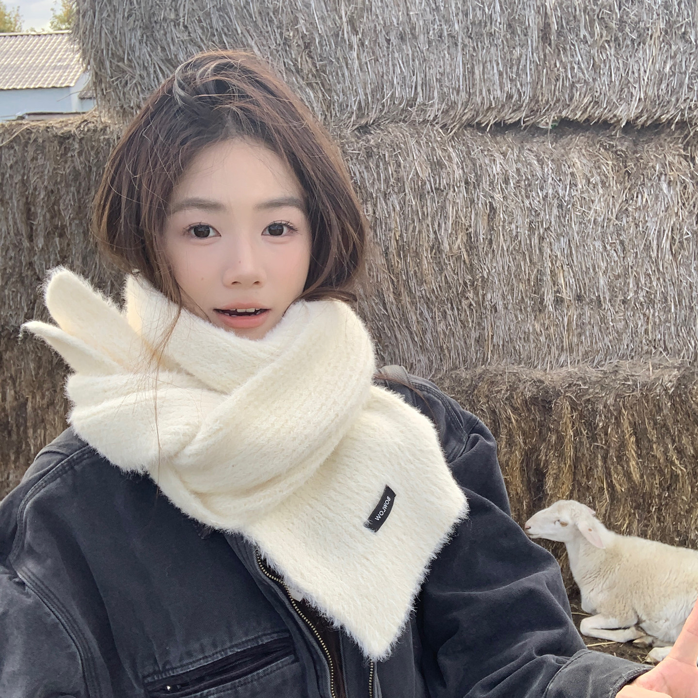 柔软亲肤毛绒绒围巾女冬季围脖