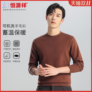 恒源祥集团彩羊男士羊毛衫秋冬款精纺半高领针织毛衣可机洗打底衫