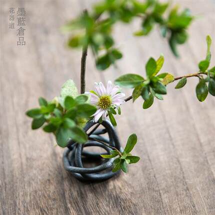 自由变形花插日式花道自由花留 插花花器工具 茶席花艺专用