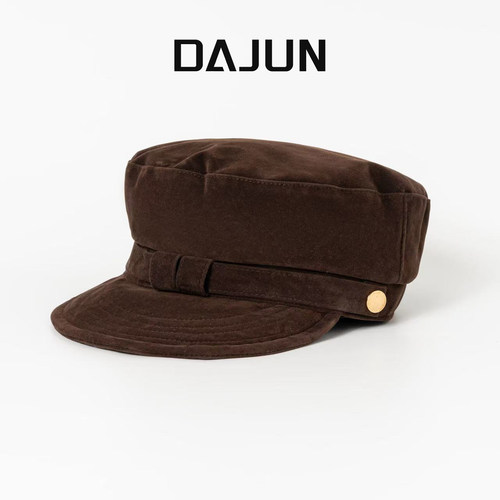 DAJUN大俊  （八茜同款）秋冬复古平顶鸭舌帽大头围显脸小