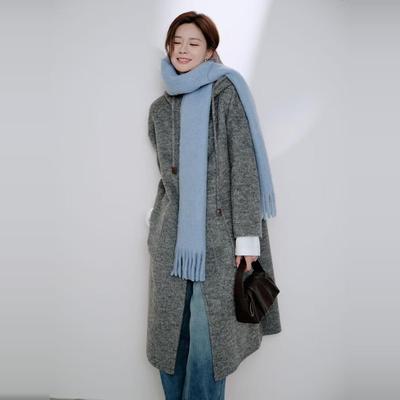 新款纯色软糯羊毛围巾保暖