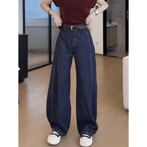 显瘦阔腿牛仔裤女秋季新款