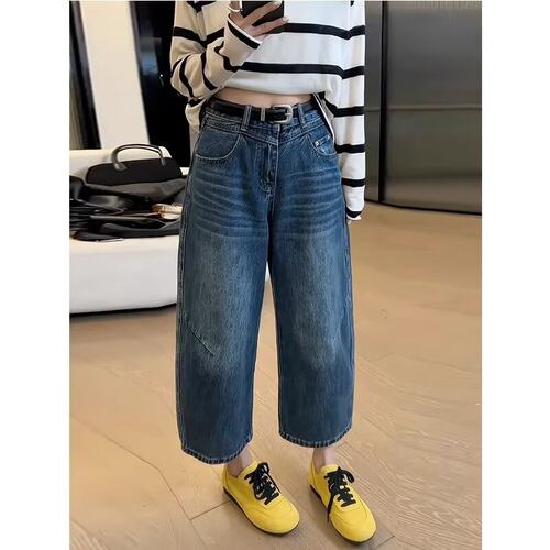 大码显瘦阔腿牛仔裤女2025春夏