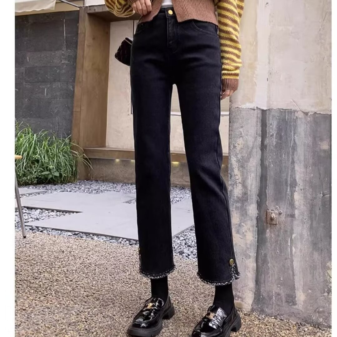 2025年新款阔腿裤高腰显瘦黑色