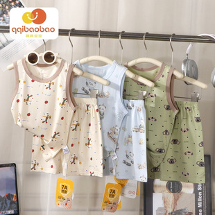 2026夏季新款儿童背心短裤套装男童睡衣薄款卡通透气两件套家居服