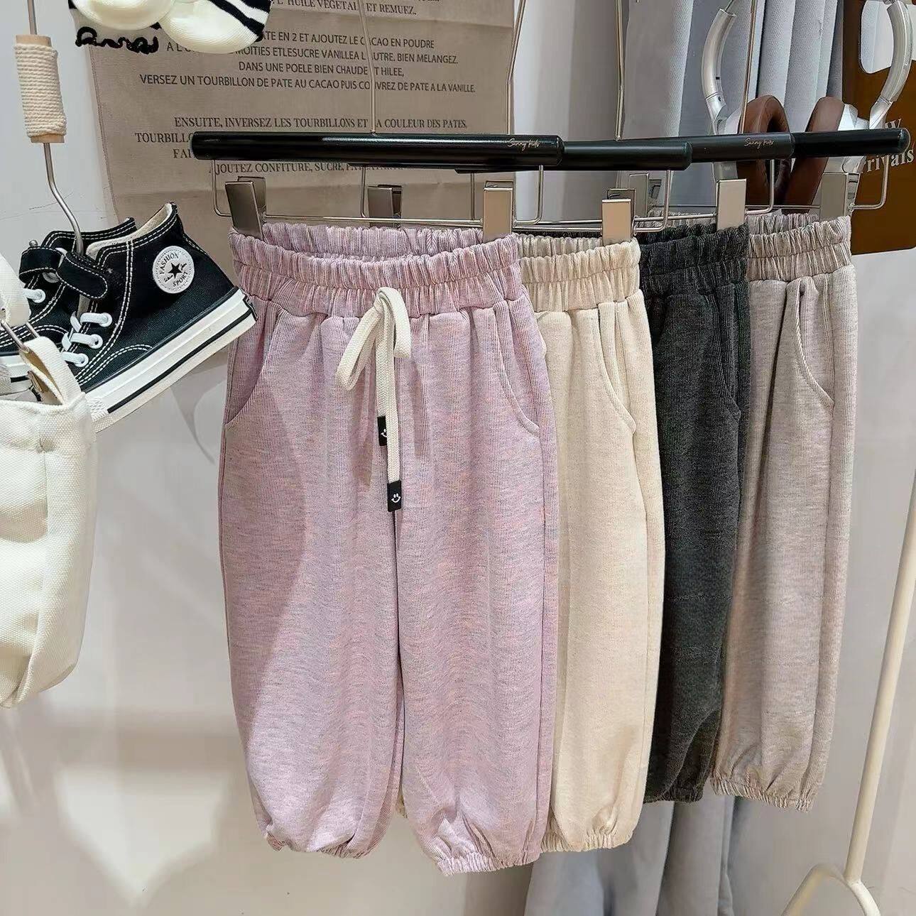 春秋儿童休闲长裤中大童运动裤男女童软糯慵懒风休闲糯米裤