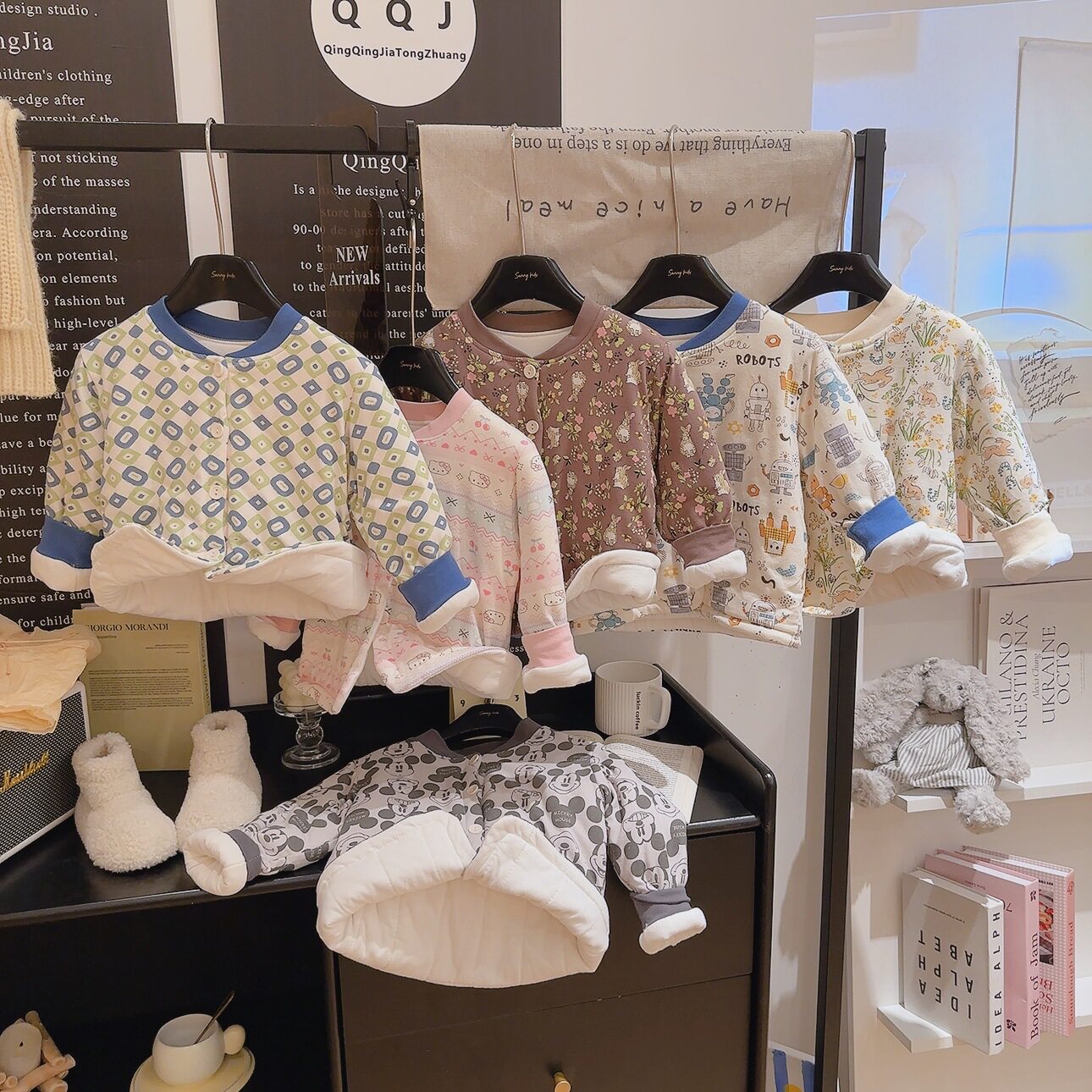 秋冬加厚夹棉儿童家居棉服宝宝棉花棉衣中小童纯棉填充100%棉花袄