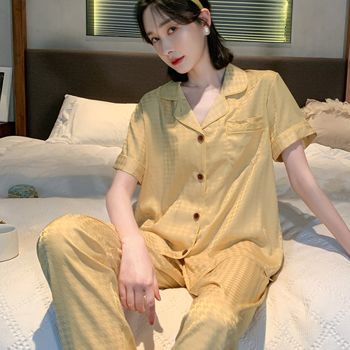 高级感睡衣女夏季冰丝短袖