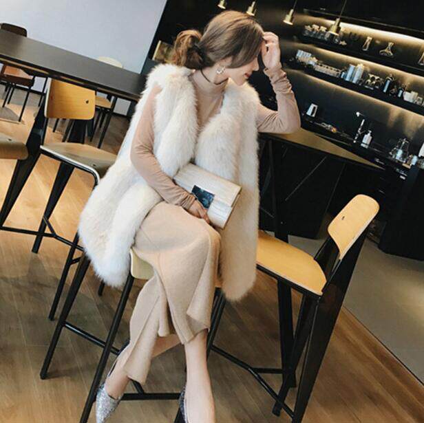 新款皮草马甲女秋冬新款仿狐狸毛背心宽松毛绒绒外套修身显瘦马夹
