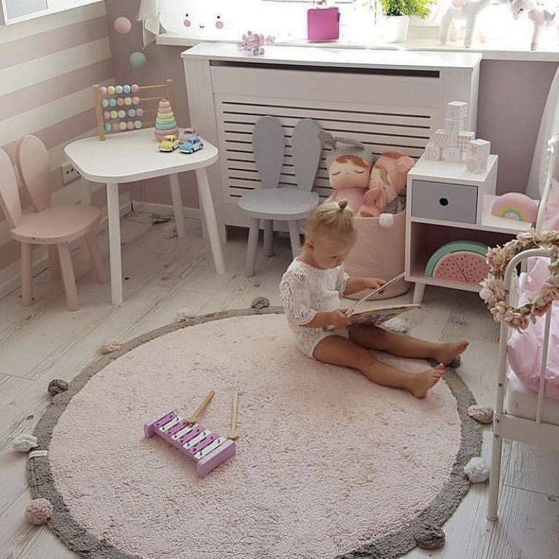 北欧地毯ins毛球圆形地毯儿童房网红卧室布置地毯吊篮地垫幼儿园|msdalam kategori rumah Fabrik, Carpet - dari Buy2taobao.com untuk memberikan perkhidmatan ejen Taobao profesional membeli