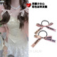 纯欲风辣妹粉色芭蕾风miu蝴蝶结发饰发圈 双马尾头绳女生发绳新款