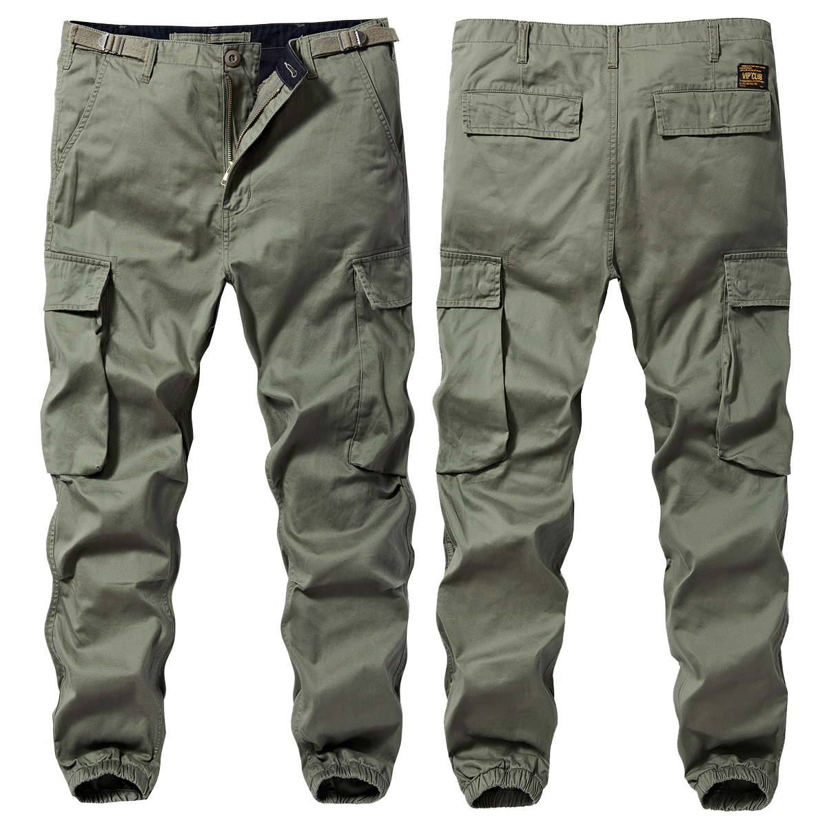 VIP工装裤男潮牌束脚韩版修身小脚裤春秋多袋直筒运动休闲长裤子