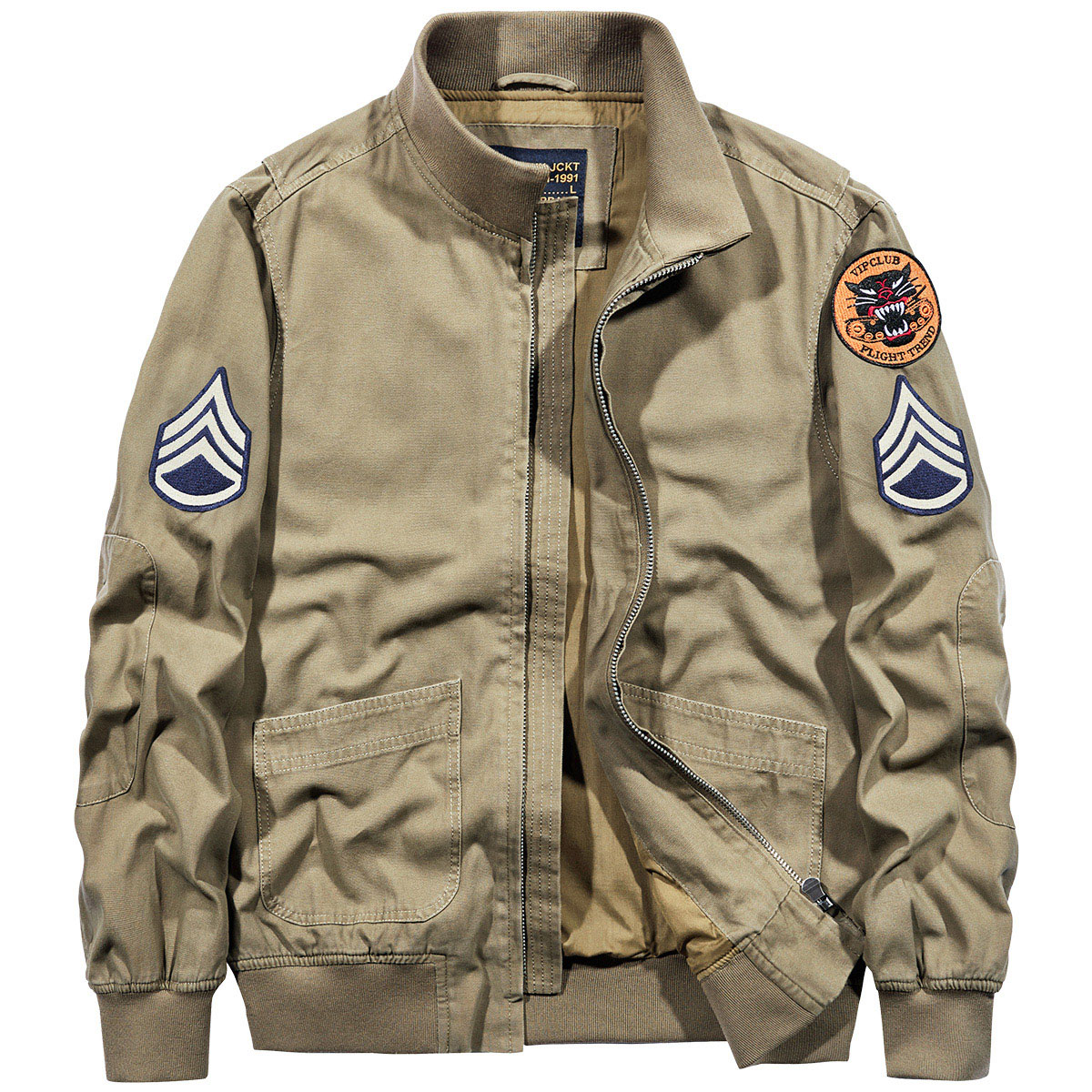 复古立领飞行夹克工装外套坦克服