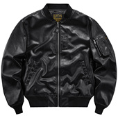 VIP复古MA1飞行员夹克男机车皮衣宽松美式 工装 外套潮牌帅气棒球服