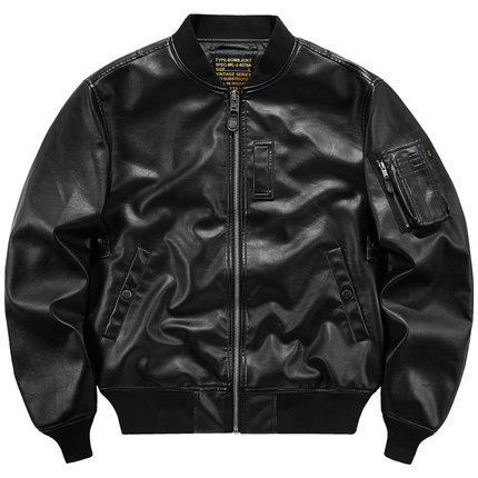 VIP复古MA1飞行员夹克男机车皮衣宽松美式工装外套潮牌帅气棒球服