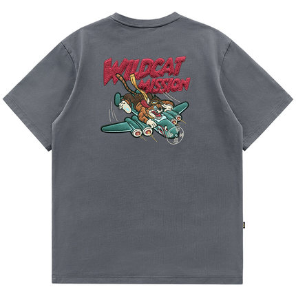 VIP夏季飞虎刺绣短袖T恤男美式复古重磅纯棉毛巾绣上衣半袖体恤衫