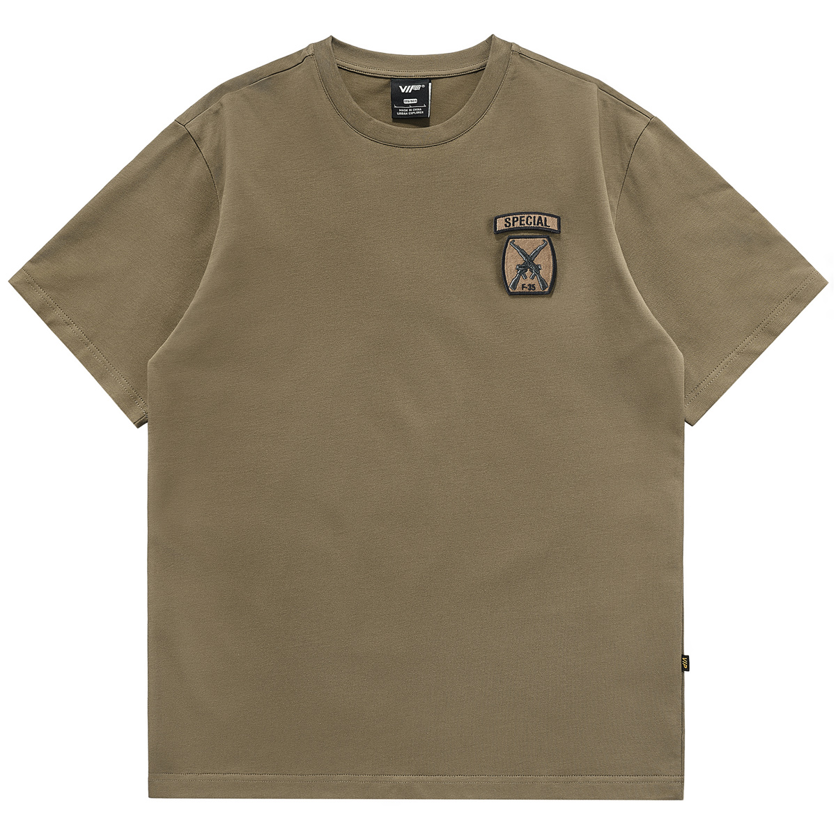 复古刺绣徽章重磅短袖T恤