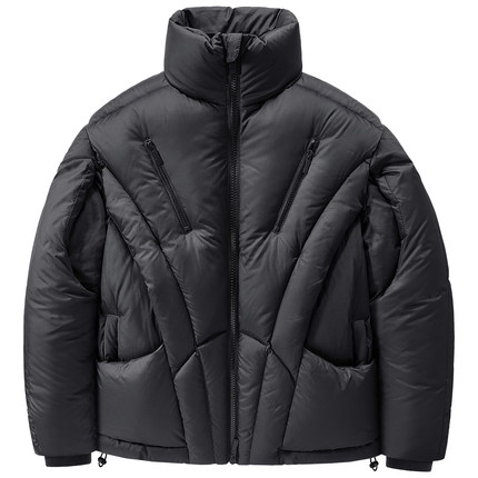 VIP解构设计感羽绒服男冬季加厚立领面包服白鸭绒极寒保暖外套潮