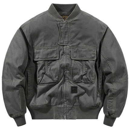 VIP重磅纯棉飞行夹克男冬季加厚棉衣Bomber美式复古工装棉服外套